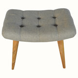 Bethell Curved Stool, Medium - Grey Tweed/Natural