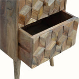 Felix 2 Drawer Bedside Table, Medium - Natural