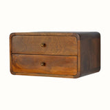 Hamade Wall-Mounted Bedside Table, Medium - Chestnut