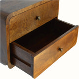 Hamade Wall-Mounted Bedside Table, Medium - Chestnut