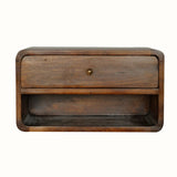 Hamade Open Wall-Mounted Bedside Table, Medium - Chestnut