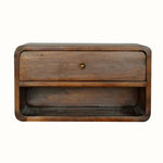 Hamade Open Wall Mounted Bedside Table, Medium - Chestnut