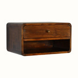 Hamade Open Wall-Mounted Bedside Table, Medium - Chestnut
