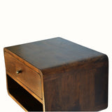 Hamade Open Wall-Mounted Bedside Table, Medium - Chestnut