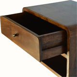Hamade Open Wall-Mounted Bedside Table, Medium - Chestnut