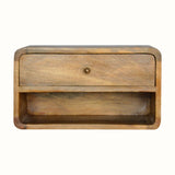 Hamade Open Wall-Mounted Bedside Table, Medium - Natural