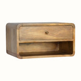 Hamade Open Wall-Mounted Bedside Table, Medium - Natural