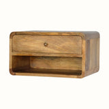 Hamade Open Wall-Mounted Bedside Table, Medium - Natural