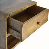 Hamade Open Wall-Mounted Bedside Table, Medium - Natural