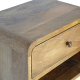 Hamade Open Wall-Mounted Bedside Table, Medium - Natural