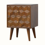 Felix 2 Drawer Bedside Table, Medium - Chestnut