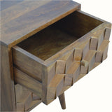Felix 2 Drawer Bedside Table, Medium - Chestnut
