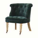 Mineo Velvet Accent Chair - Forest Green/Natural
