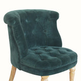 Mineo Velvet Accent Chair - Forest Green/Natural