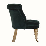 Mineo Velvet Accent Chair - Forest Green/Natural