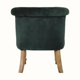 Mineo Velvet Accent Chair - Forest Green/Natural