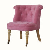 Mineo Velvet Accent Chair - Rose Pink/Natural