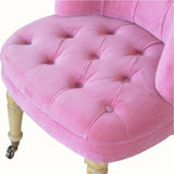 Mineo Velvet Accent Chair - Rose Pink/Natural