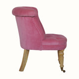 Mineo Velvet Accent Chair - Rose Pink/Natural