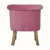 Mineo Velvet Accent Chair - Rose Pink/Natural