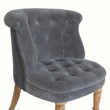 Mineo Velvet Accent Chair - Stone Grey/Natural