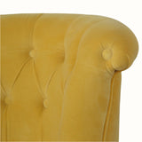 Mineo Velvet Accent Chair - Mustard/Natural