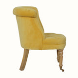Mineo Velvet Accent Chair - Mustard/Natural