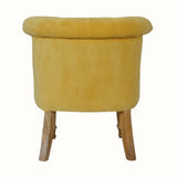 Mineo Velvet Accent Chair - Mustard/Natural