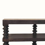 Rafe Spindle Open Shelf Console, Large - Carbon Ash Console Tables - Bokel Home