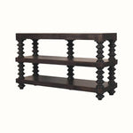 Rafe Spindle Open Shelf Console, Large - Carbon Ash Console Tables - Bokel Home