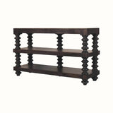 Rafe Spindle Open Shelf Console, Large - Carbon Ash Console Tables - Bokel Home