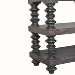 Rafe Spindle Open Shelf Console, Large - Carbon Ash Console Tables - Bokel Home