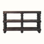 Rafe Spindle Open Shelf Console, Large - Carbon Ash Console Tables - Bokel Home