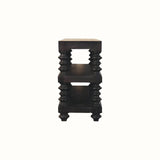 Rafe Spindle Open Shelf Console, Large - Carbon Ash Console Tables - Bokel Home