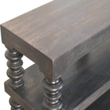 Rafe Spindle Open Shelf Console, Large - Carbon Ash Console Tables - Bokel Home