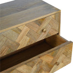 Rian Herringbone Chest of 3 Drawers, Medium - Natural Chest of Drawers - Bokel Home