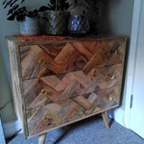 Rian Herringbone Chest of 3 Drawers, Medium - Natural Chest of Drawers - Bokel Home