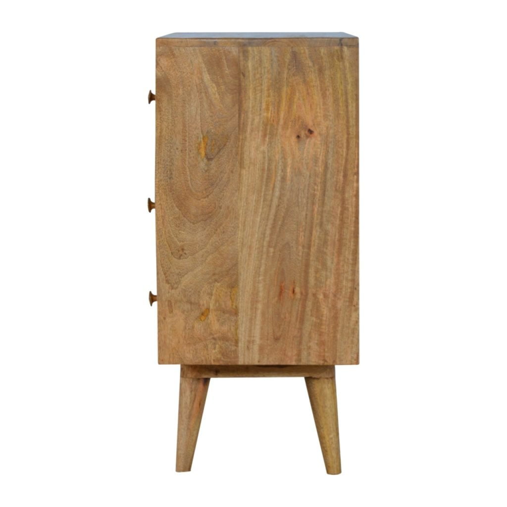 Rian Herringbone Chest of 3 Drawers, Medium - Natural Chest of Drawers - Bokel Home