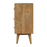 Rian Herringbone Chest of 3 Drawers, Medium - Natural Chest of Drawers - Bokel Home