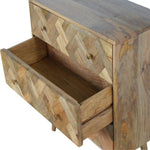 Rian Herringbone Chest of 3 Drawers, Medium - Natural Chest of Drawers - Bokel Home