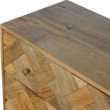 Rian Herringbone Chest of 3 Drawers, Medium - Natural Chest of Drawers - Bokel Home