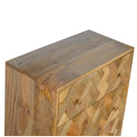 Rian Herringbone Chest of 3 Drawers, Medium - Natural Chest of Drawers - Bokel Home