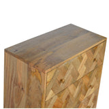 Rian Herringbone Chest of 3 Drawers, Medium - Natural Chest of Drawers - Bokel Home
