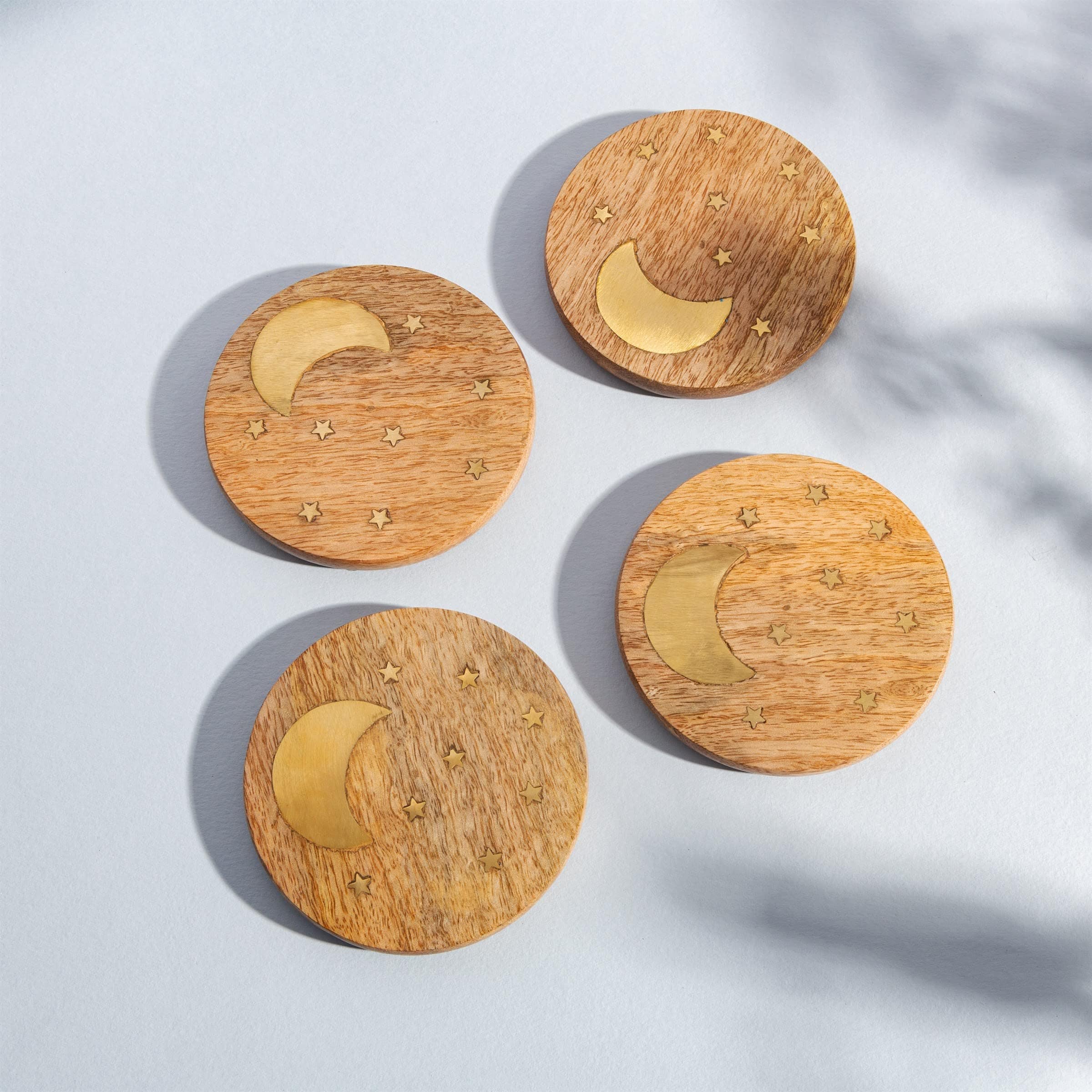 Sass & Belle Coasters Wooden Crescent Coasters - Set of 4