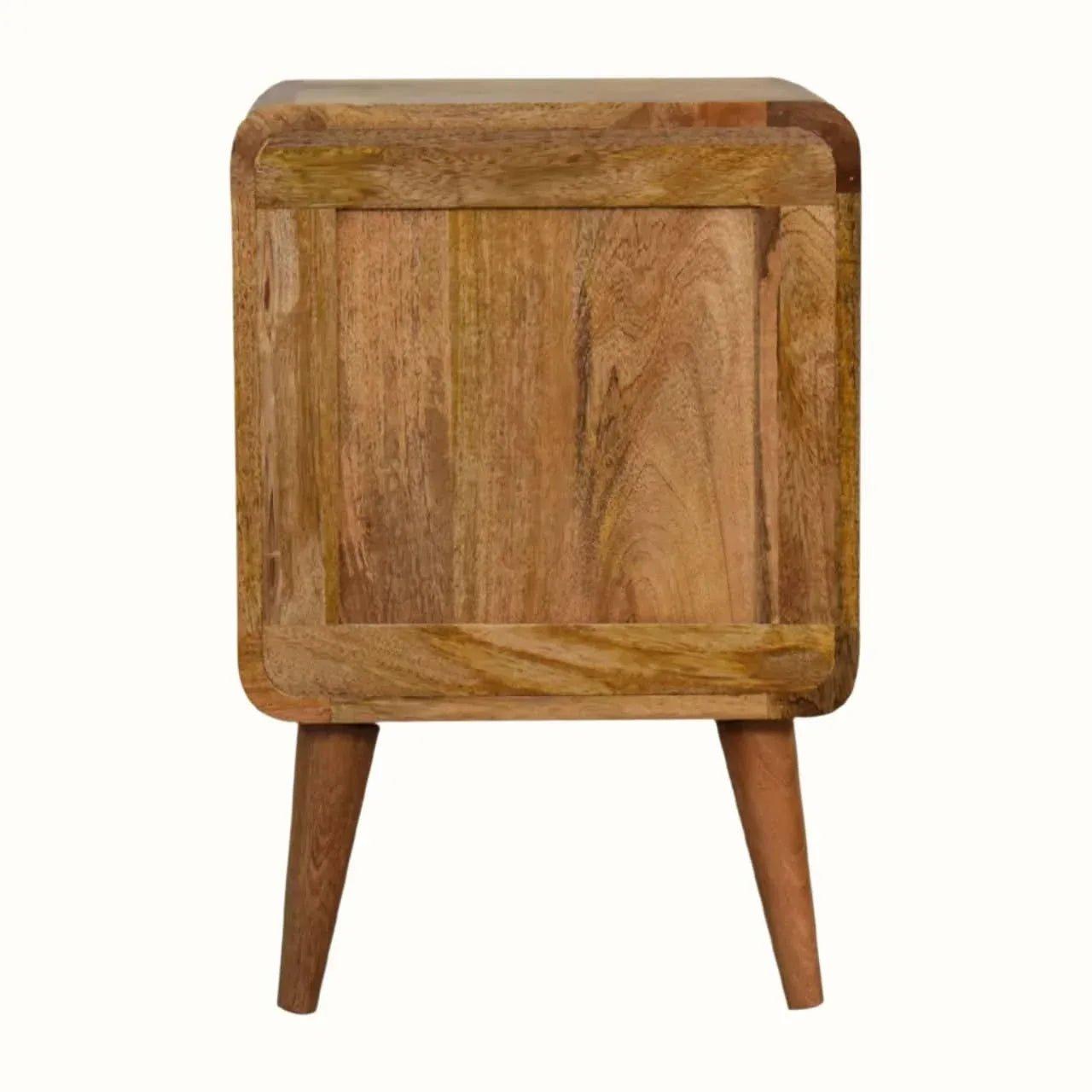 Seeley Cane Bedside Cabinet, Medium - Natural Bedside Tables - Bokel Home