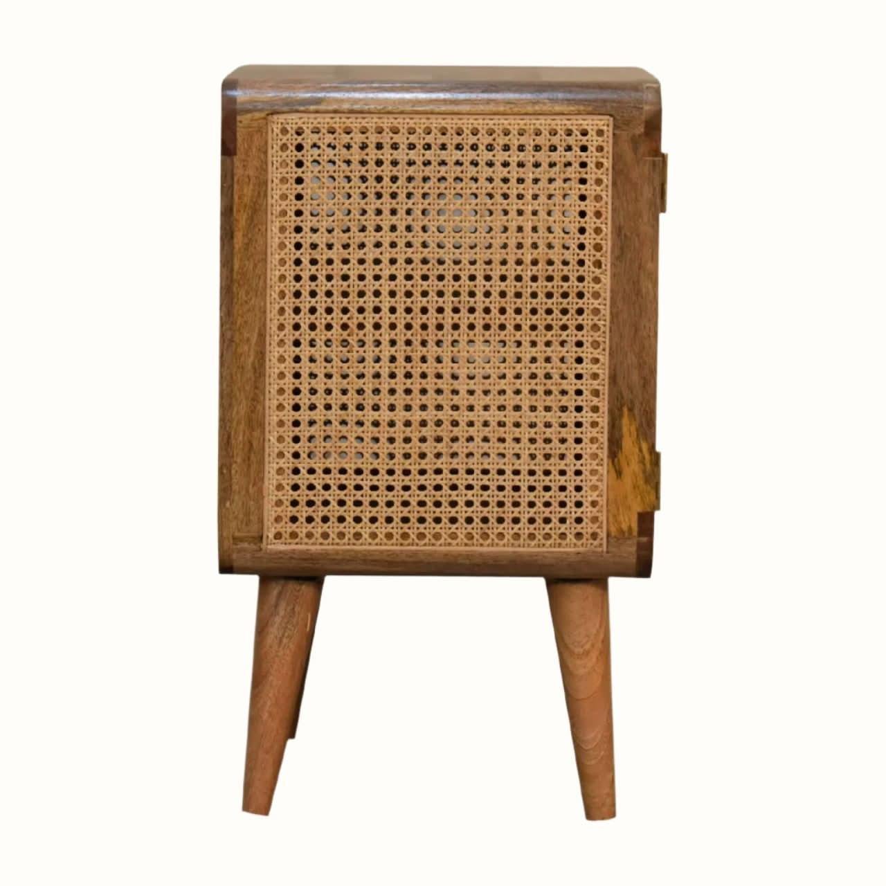 Seeley Cane Bedside Cabinet, Medium - Natural Bedside Tables - Bokel Home
