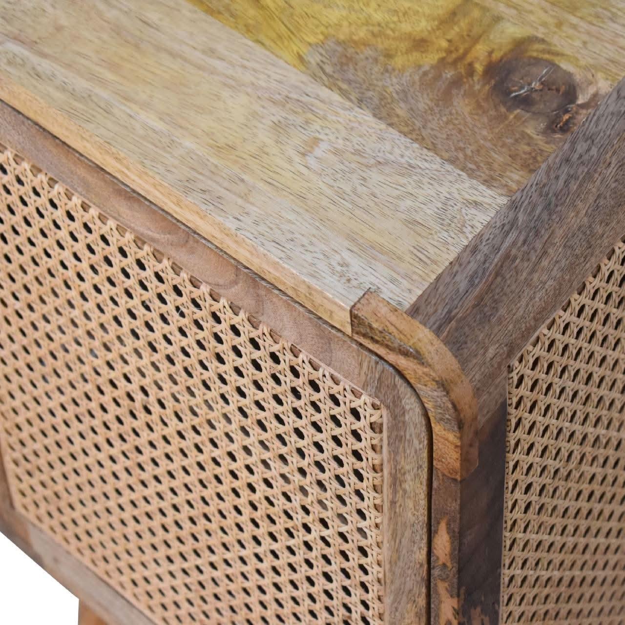 Seeley Cane Bedside Cabinet, Medium - Natural Bedside Tables - Bokel Home