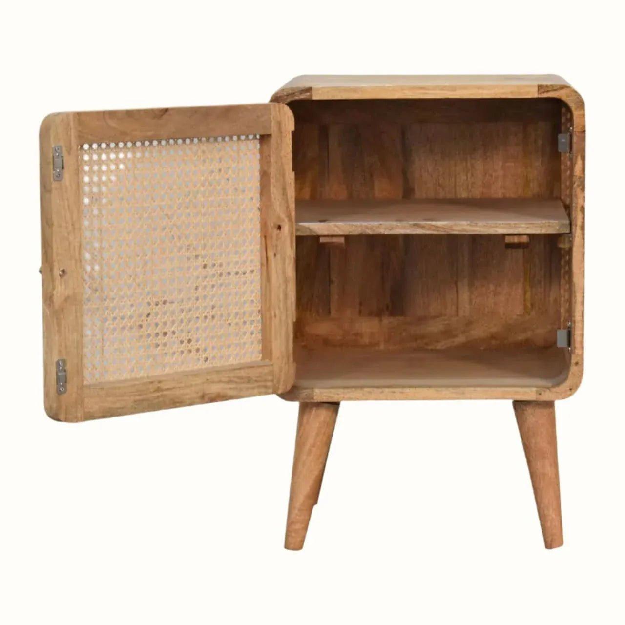 Seeley Cane Bedside Cabinet, Medium - Natural Bedside Tables - Bokel Home
