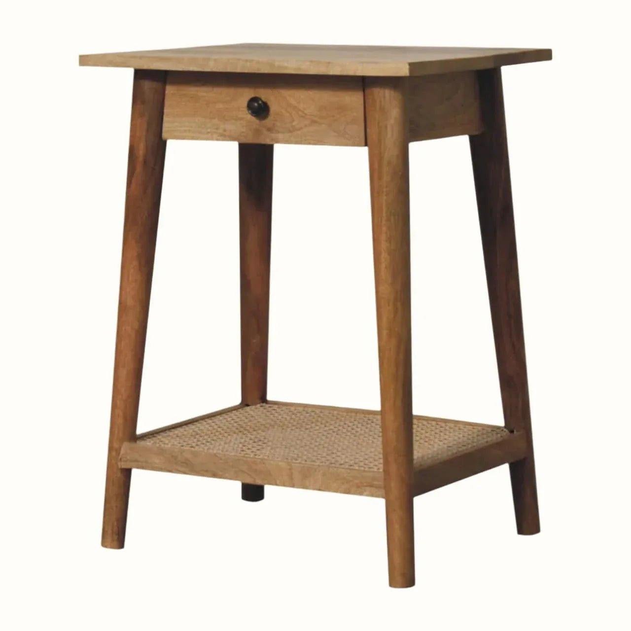 Seeley Cane Bedside Table with 1 Drawer, Small - Natural Bedside Tables - Bokel Home