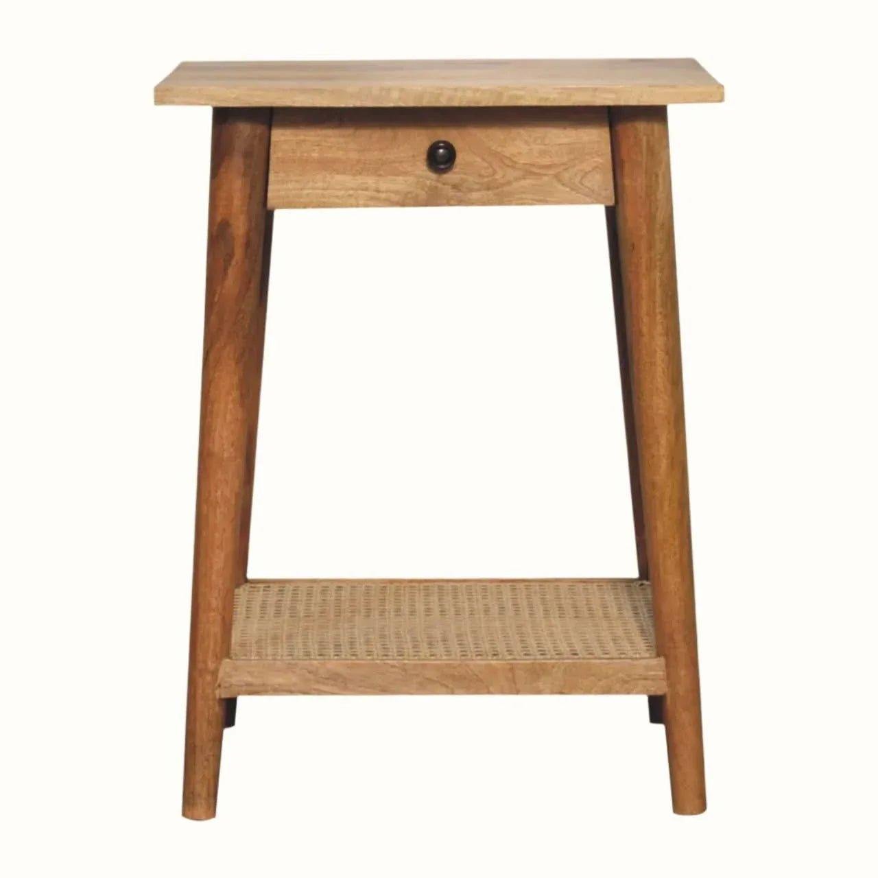 Seeley Cane Bedside Table with 1 Drawer, Small - Natural Bedside Tables - Bokel Home